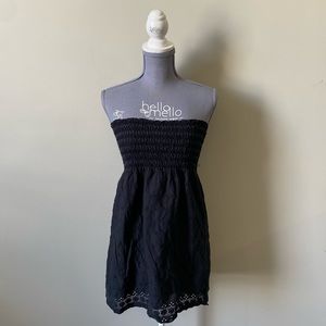 Juicy Couture Y2K strapless smocked crochet lace beachy bohemian mini dress